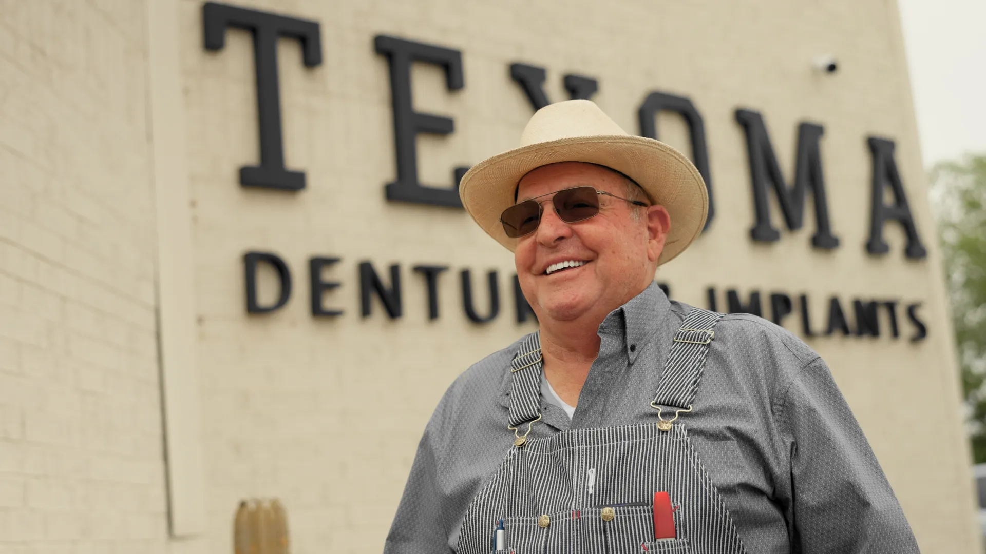 A happy Texoma Dentures & Implants denture patient